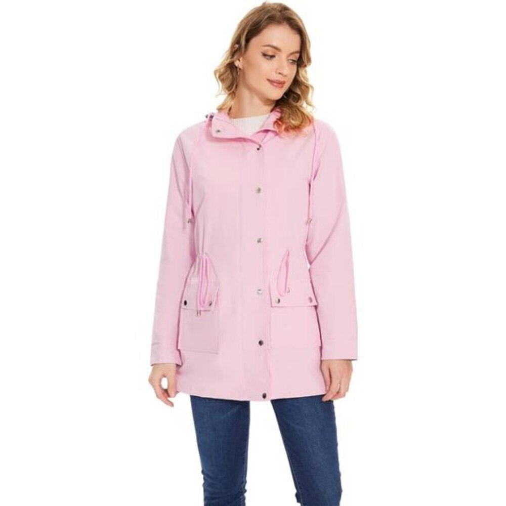 Rain Coats for Women Waterproof Rain Jacket Lightweight Windbreaker - Picture 2 of 7